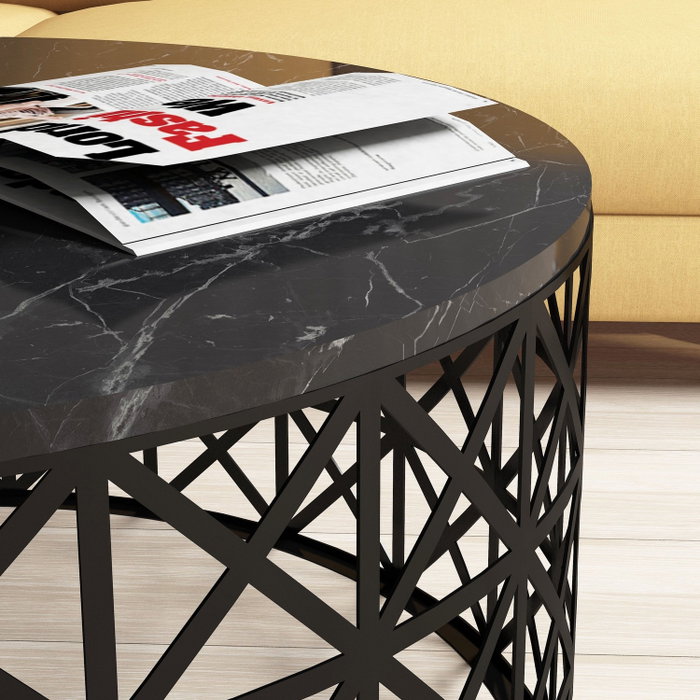 Hanah Home Selin - Black Marble